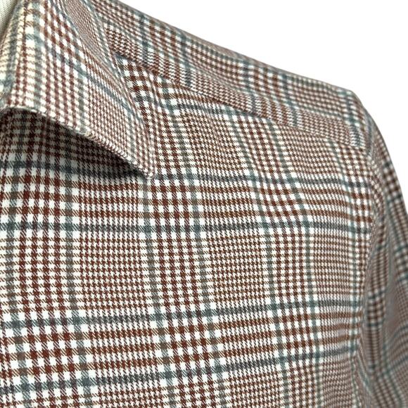 Suitsupply Dress Shirt Mens 15 3/4 Reddish Brown Check Egyptian Cotton Tessitura - Picture 3 of 11
